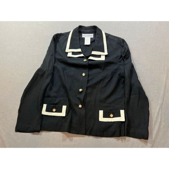 Jessica Howard Jacket Womens 14 Black Long Sleeve Button Blazer Ladies - Picture 1 of 8